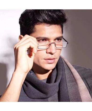 LILLIE Fashionable Half-Frame Reading Glasses - Ultra-Thin Anti-Blue Light Reader 1.5x - Portable Black Design for International Shipping - Buy Online on GoSupps.com