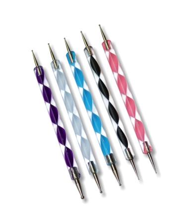 5 pieces NAILFUN Swirltool fine medium coarse nail art tool with 2 tips