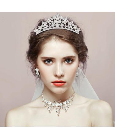 minkissy Rhinestone Pearl Crown Hair Comb - Mini Princess Crown Comb Wedding Crystal Tiara Crown Headbands for Wedding Birthday Party - Buy Online on GoSupps.com