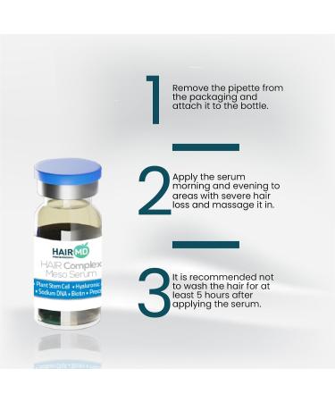 HairMD Clinical Hair Complex Meso Serum Hair Growth Serum 10Pcs 6ml Vials Scalp Treatment Ideal for Hair Transplant Home Application Activates Hair Follicles Promotes New Hair Growth - Buy Online on GoSupps.com