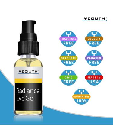 YEOUTH Radiance Eye Gel with Hyaluronic Acid - Anti Aging Under Eye Gel for Puffiness, Dark Circles & Wrinkles - Hydrating Eye Skin Care for Women & Men - 1 Fl Oz - Buy Online on GoSupps.com