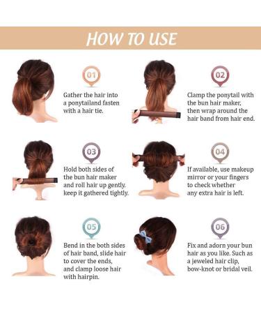 Donut Hair Bun Maker - 3 PCs French Twist Hair Accessories & DIY Hair Styling Tools for Women - Perfect for Elegant Buns (Champagne) - Buy Online on GoSupps.com