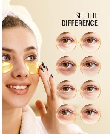 Maskiss 24K Gold Under Eye Patches - Collagen Eye Mask for Puffy Eyes, Dark Circles, and Puffiness - 25 pairs - Buy Online on GoSupps.com