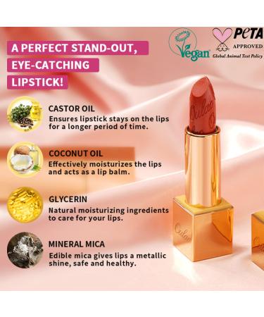 Buy Oulac Metallic Gloss Lipstick - Long-Lasting Vegan & Waterproof - (09) Guilty Pleasure Mauve Brown - 4.3g - Buy Online on GoSupps.com