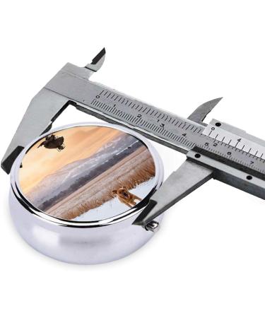 Dog Catching Pheasant Mini Round Pill Box | 3 Compartment Travel Pill Organizer | Portable Medicine Case for Home & Office - Buy Online on GoSupps.com