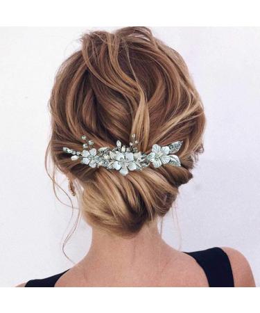 Bride Wedding Silver Crystal Hair Pins - 3 Pack Bridal Headpieces for Women and Girls - A-Silver - Buy Online on GoSupps.com