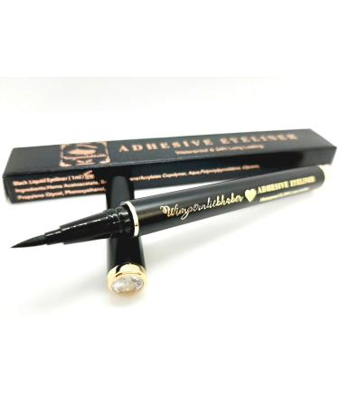 Eyelash lover adhesive eyeliner pen - bomb -resistant & waterproof glue eyeliner - instead of liquid magnetic/eyelash glue - color: black 1 piece (1 Pack) black