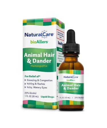 NaturalCare by bioAllers Animal Hair and Dander Allergy Treatment | Homeopathic Formula May Help Relieve Sneezing Congestion Itching Rashes & Watery Eyes | 1 Fl Oz
