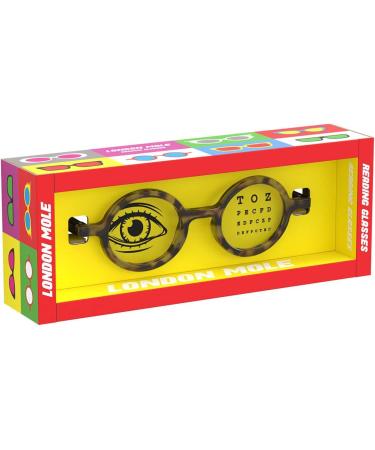 Moley London Round Reading Glasses 1.0x | Stylish Grey Tortoiseshell Readers for Men, Women, Unisex - Buy Online on GoSupps.com