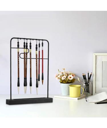 Jolensoy 9-Pins Calligraphy Sumi Brush Hanger - Metal Wenge Holder for Chinese Calligraphy Brushes - Perfect for Home Office or Study Room - Buy Online on GoSupps.com