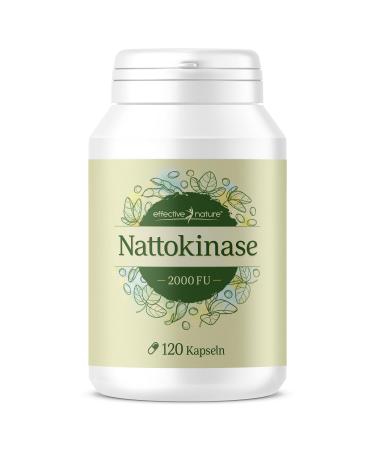 Nattokinase high -dosed with 100 mg per capsule (2000 FU) - without vitamin K - 120 Nattokinase capsules for 4 months - NATTO extract from fermented soybeans - vegan and without additives