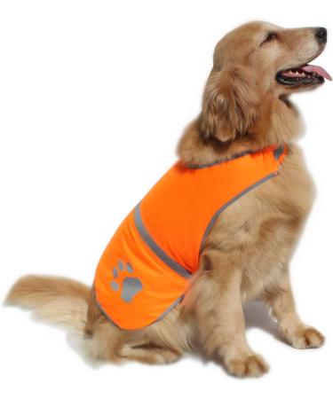 Hiado Dog Reflective Safety Vest - High Visibility Jacket for Walking, Running, Hiking - Protects Dogs from Cars and Hunting Accidents - Orange XL - Buy Online on GoSupps.com