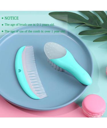 LUNIQI Baby Brush and Comb Set - Soft Bristles for Newborn Cradle Cap Care (Blue) - Buy Online on GoSupps.com