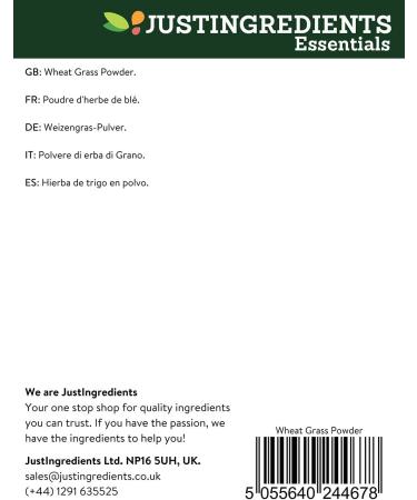 JustIngredients Essential Wheat Grass Powder 1kg - Buy Online on GoSupps.com