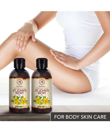 St. John's Wort Oil 2x250ml | Red Oil for Face Body Skin & Hair Care - Hypericum Perforatum - Massage Oil - Buy Online on GoSupps.com