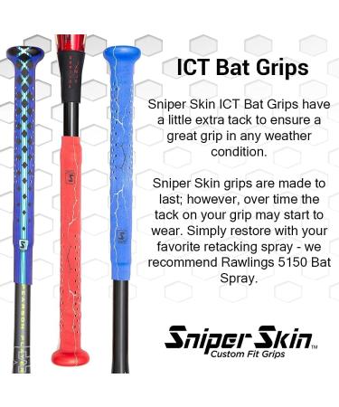 SNIPER SKIN Baseball & Softball ICT Bat Grip | Better Alternative to Grip Tape | Easy to Install  Lightweight  Waterproof Replacement Grip | Universal Sizing for Adults & Youth White Tiger Shark - Buy Online on GoSupps.com