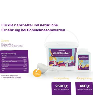 Buy Rheinnatur Viscomin Andickpulver 450g - Vegan Thickener for Drinks & Dishes | Ideal for Swallowing Disorders - International Shipping - Buy Online on GoSupps.com