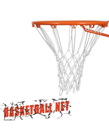 Basketball Net, Outdoor Replacement Basketball Net- Fits Standard Indoor or Outdoor 12 Loops Rim, All Weather Anti Whip, White Basketball Hoop Net 20 Inches