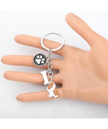 Ensianth Dog Keychain | Perfect Gifts for Dog Lovers & Owners | Paw Print Design | Ideal for Moms & Dads | Cute Shetland Sheepdog Keyring - Buy Online on GoSupps.com