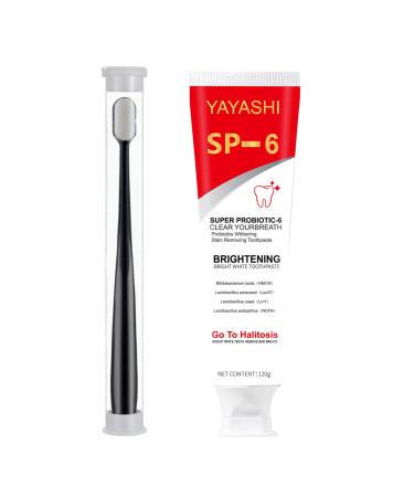 1 Piece Sp-6 Fresh Breath Toothpaste,Sp-6 Probiotic Toothpaste Bring 1 Toothbrush,Deep Cleaning,Stain Remover Fresh