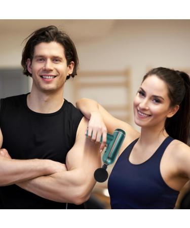 Fascia Gun Set - USB Charger Muscle Relaxation Device for Deep Tissue Massage | Portable Green Massage Tool 14x14x4.3cm - Buy Online on GoSupps.com