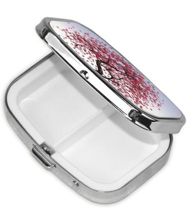 Japanese Cherry Tree Pill Case | 2 Compartment Travel Pill Box | Cute Pocket Organizer for Gifts - Buy Online on GoSupps.com