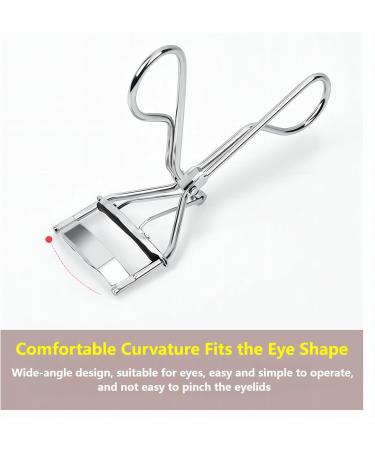Eyelash Curler Silver Eyelash Curler Stainless Steel Eyelash Curler with Replacement Silicone Pads for Permanent Curls Eye Makeup Tools - Buy Online on GoSupps.com