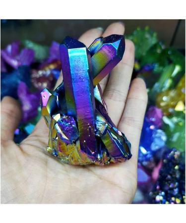 Stone Crafts Rainbow Flame Aura Quartz Crystal Cluster Specimen Stones and Crystals Home Decoration Stone Crystal Reiki - Buy Online on GoSupps.com