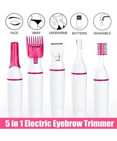 Buy Eyebrow Trimmer for Women - Electric Painless Facial Hair Remover & Eyebrow Razor with Comb (White) - Fast International Shipping - Buy Online on GoSupps.com