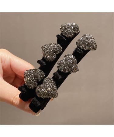 Braided Hair Clips Crystal Rhinestone Braided Hair Clips Heart Hair Clips Hairpins Sweet Lovely Heart Hair Barrettes Glitter Hair Accessory Fashion Gifts for Women Teens Girls - Buy Online on GoSupps.com