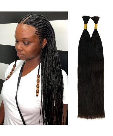 Starlet Micro Braiding Hair Human Bulk Hair Straight 20 Inch 100g (1Pack-2Bundles) Virgin Human Braiding Hair for Micro Braids Hair No Weft Human Hair Braids Extension (20 Inch (Pack of 1)  Straight(NATURAL)) 20 Inch (Pa...