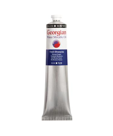 Daler-Rowney Georgian Water Mixable Oil Paint French Ultramarine 200ml Tube - Art Paints for Canvas Paper and More - Oil Painting Supplies for Artists and Students - Artist Oil Paint for Any Skill Set