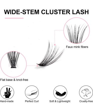 Cluster Eyelash Extensions Kit 240Pcs 30D 0.07 DCurl Mix 9-15mm Lashes - DIY Individual Soft Natural False Eyelashes with Bond, Seal & Applicator - 30P Kit - Buy Online on GoSupps.com