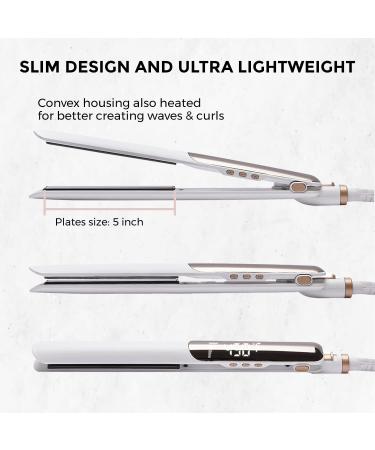 Premium Titanium Flat Iron Hair Straightener - Ultra Thin Double-Sided Fast Heating Dual Voltage - Perfect for Straightening & Curling - Ideal Gift for Women - Buy Online on GoSupps.com