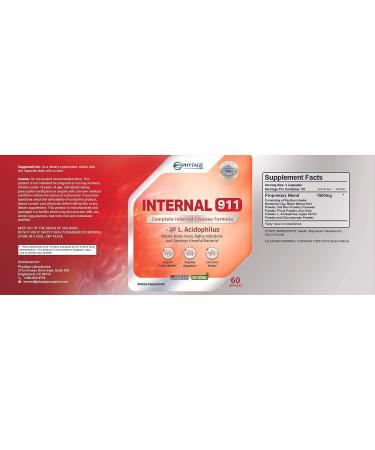 Internal 911 Colon Cleanse Detox Supplement - Natural Laxative Cleanser for Digestive Health - 60 Capsules - Buy Online on GoSupps.com