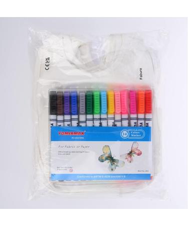 Faburo 12 Pack Baby Bibs - Double-Sided Cotton 14 Colored Textile Pens & 5 Paint Stencils - Ideal for Baby Shower Parties - 20x24cm White Bibs - Buy Online on GoSupps.com