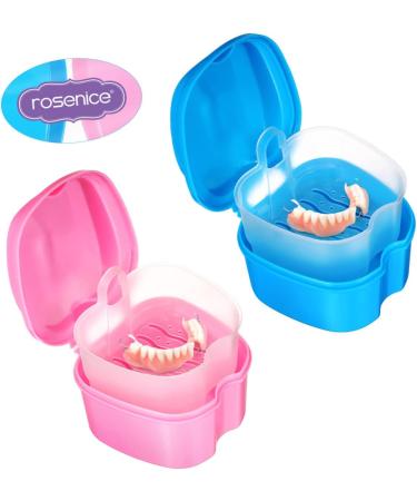 Frcolor 2-Part Pink Toothbox Travel Set | Portable Prosthetic Storage & Retainer Case for On-the-Go Use - Buy Online on GoSupps.com