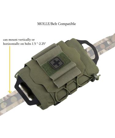 Tactical Military Bag MOLLE First Aid Belt Pouch - Survival Med Roll Carrier with Hypalon Handle - Durable Two Piece System - OD Green - Buy Online on GoSupps.com