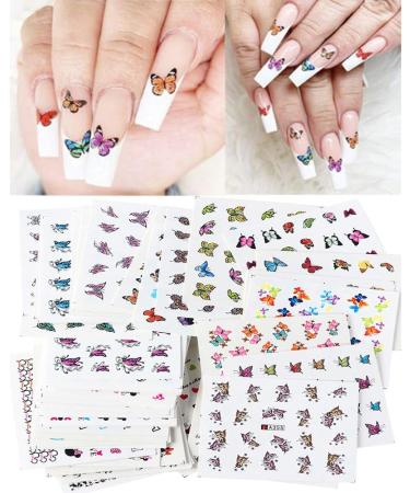 Butterfly Nail Art Stickers Colorful Butterflies Nail Art Stickers Decals Butterfly Design for Nails Art Design Water Transfer Decals Butterfly Nail Art Foil Sticker Set Manicure Tips Butterfly Nail - Buy Online on GoSupps.com