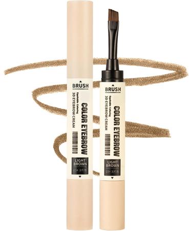 Eyebrow Cream - Longwear Waterproof Tinted Brow Gel With Brush - Natural Waterproof Double Head Liquid Eyebrow Gel Long Lasting SmudgeProof Liquid Eyebrow Makeup Volumizing Enhance Light Brown - Buy Online on GoSupps.com