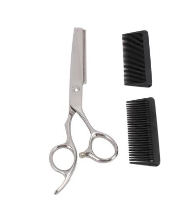 Professional Hair Cutting Scissors Kit for Salon Home 2 Comb Japanese Stainless Steel Serrated Blade Ergonomic Handle Multipurpose Use with Comfortable Grip for Precise Cutting