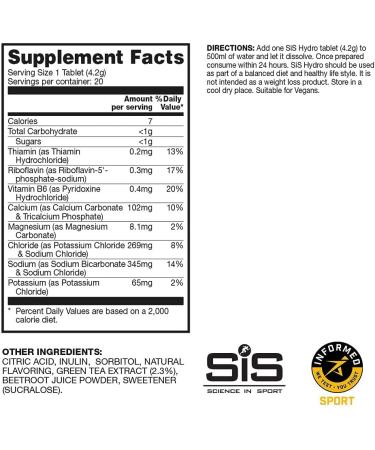 SIS Hydro Electrolyte Tablets - Pineapple Mango Flavor - 20 Count - Low Sugar Sports Drink Tablets for Running & Cycling - Buy Online on GoSupps.com