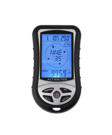 Multifunctional device for outdoor / hiking / camping 8 in 1 LCD digital display compass altimeter barometer thermometer temperature clock calendar - Buy Online on GoSupps.com