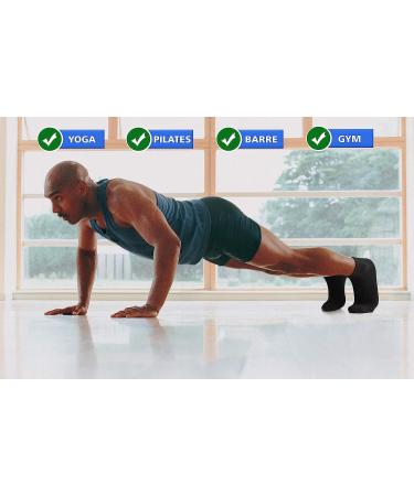 NEWCHAO Anti Slip Non Skid Socks 4 Pairs for Yoga Home Workout - Unisex Grip Socks for Pilates & Barre - Men Women Adults - (2 Pairs Black) + (2 Pairs Gray) - Buy Online on GoSupps.com