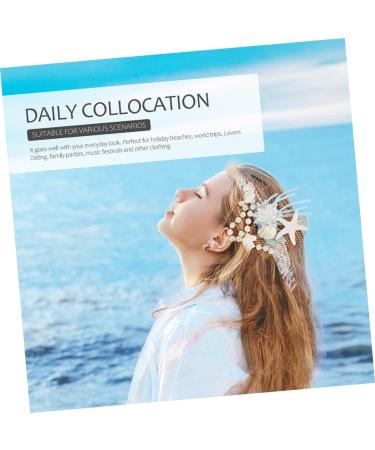 Ipetboom 1set Shell Headband Necklace Hair Accessories Pearl Seaside - Buy Online on GoSupps.com