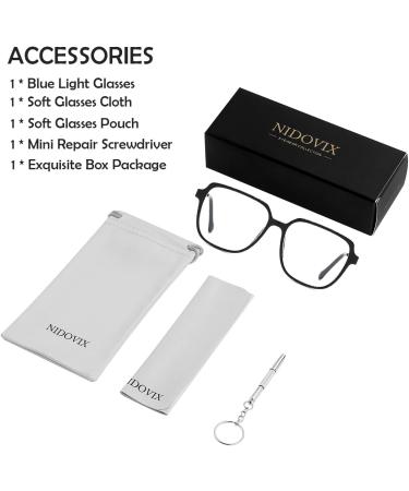 NIDOVIX Square TR90 Blue Light Blocking Glasses for Men & Women - Trendy Lightweight Non-Prescription Computer Eyewear (Black/Gold 54mm) - Shop Now - Buy Online on GoSupps.com