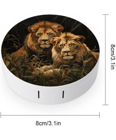 Portable Travel Contact Lens Case - Two Lions Stylish Lens Storage Box - Buy Online on GoSupps.com