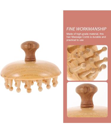 Beavorty Wooden Mushroom Shape Massage Comb - Scalp Massager Hairbrush for Wet & Dry Hair | Gua Sha Tool for Hair Care - Buy Online on GoSupps.com