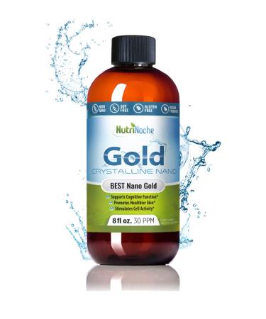 Nutrinoche Colloidal Gold - The Best Colloidal Gold Mineral Supplement - 30 PPM - Colloidal Minerals 8 Fl Oz (Pack of 1)