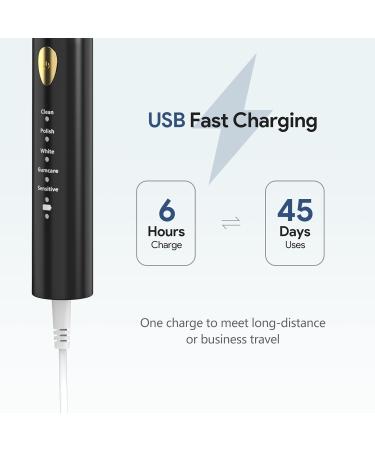 Moroluru Electric Toothbrush Dual Handle - 5 Modes, Smart Timer, 16 Brush Heads, 2 Travel Cases - IPX7 Waterproof in Black & White - Buy Online on GoSupps.com